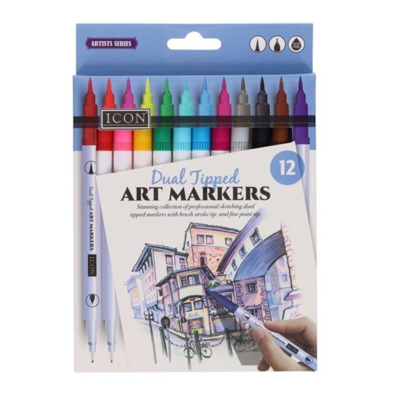 Dual Tipped Art Markers Pack of 12
