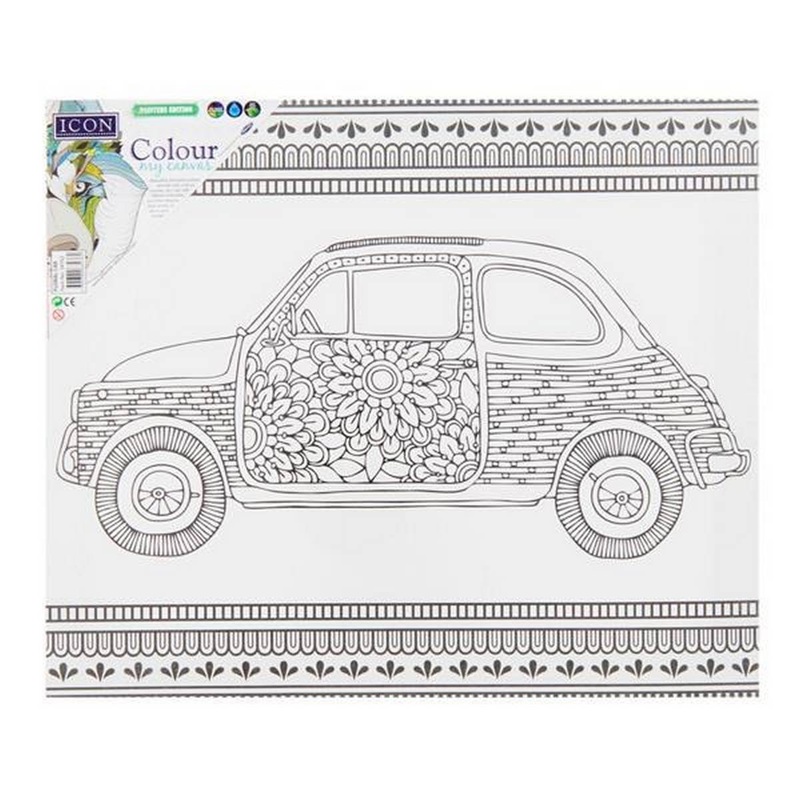 Icon 300x250mm Colour My Canvas  Floral Car