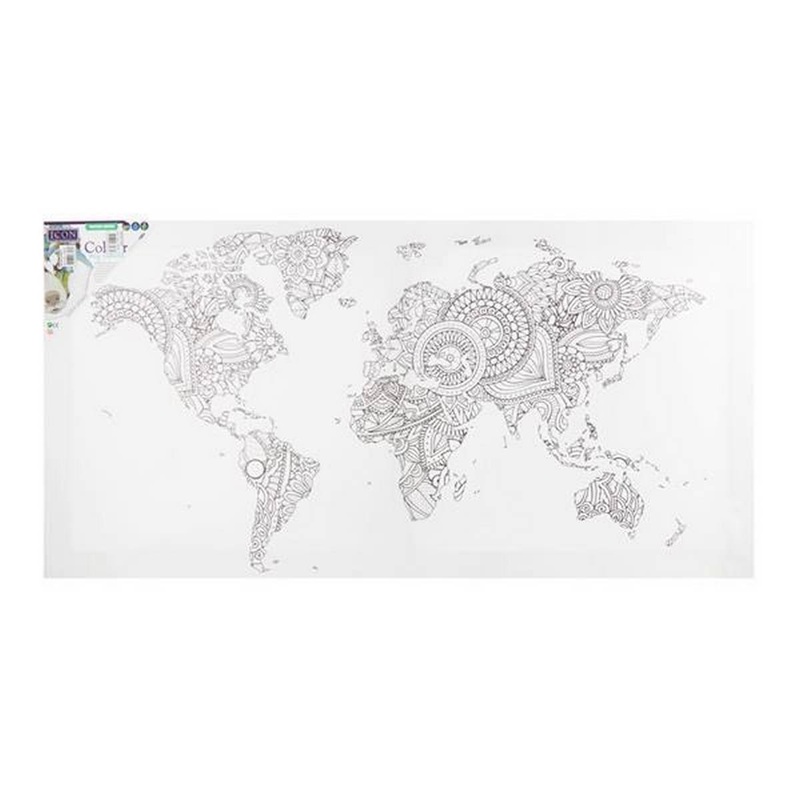 Icon 300x600mm Colour My Canvas  World Map
