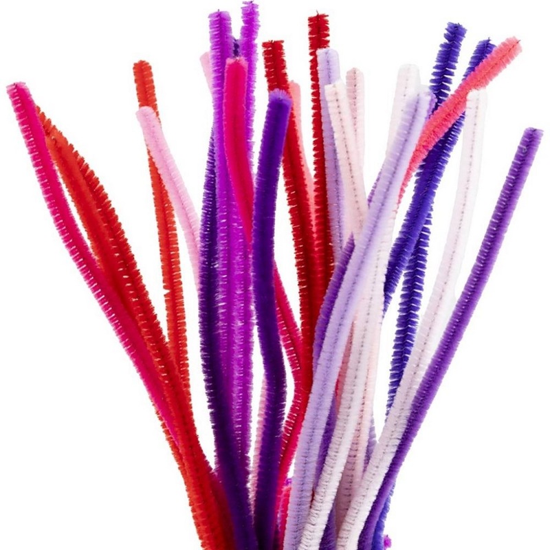 Pink/Purple/Red Chenille Stems Pipe Cleaners Pack of 25