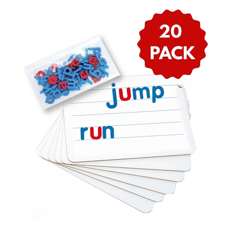 UFLI Magnetic Dry Erase Boards with Colour-Coded Magnetic Letters  Classroom Kit