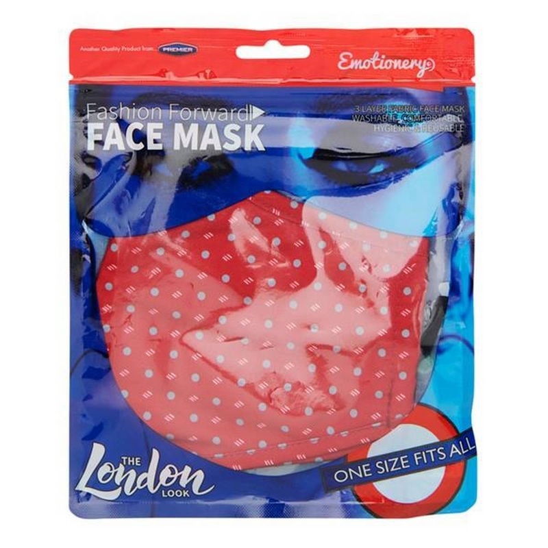 Fabric Face Mask (3 layers)  Polka Dot