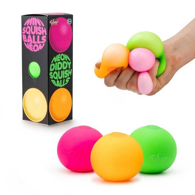 Neon Diddy Squish Stress Balls Pack of 3