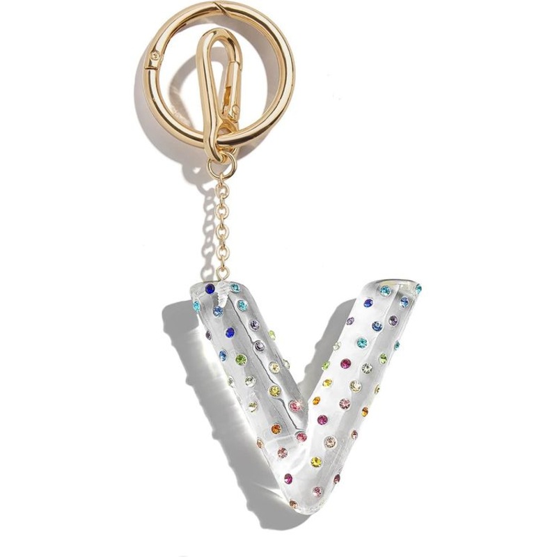 Confetti Initial Bag Charm – V