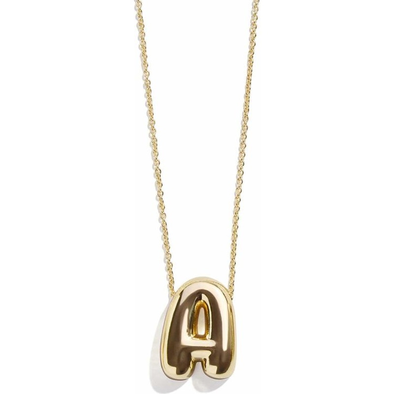 Gold Bubble Initial Necklace – A