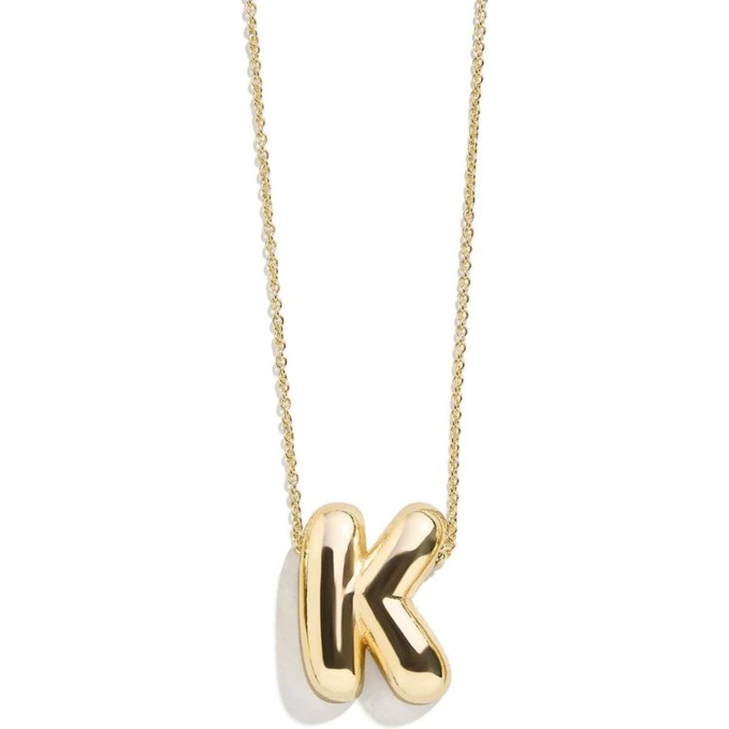 Gold Bubble Initial Necklace – K