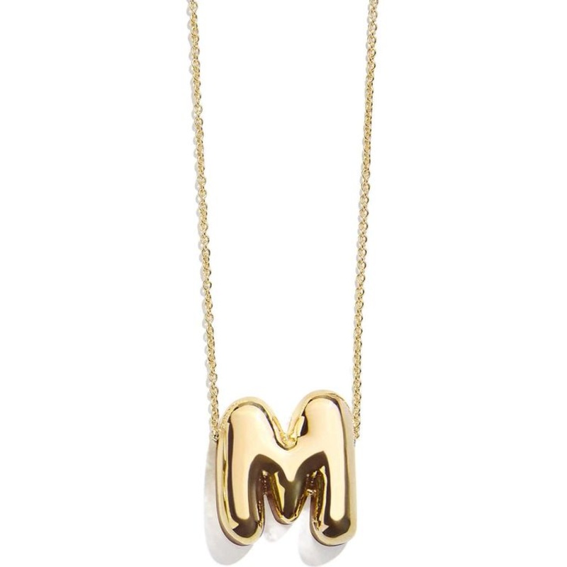 Gold Bubble Initial Necklace – M