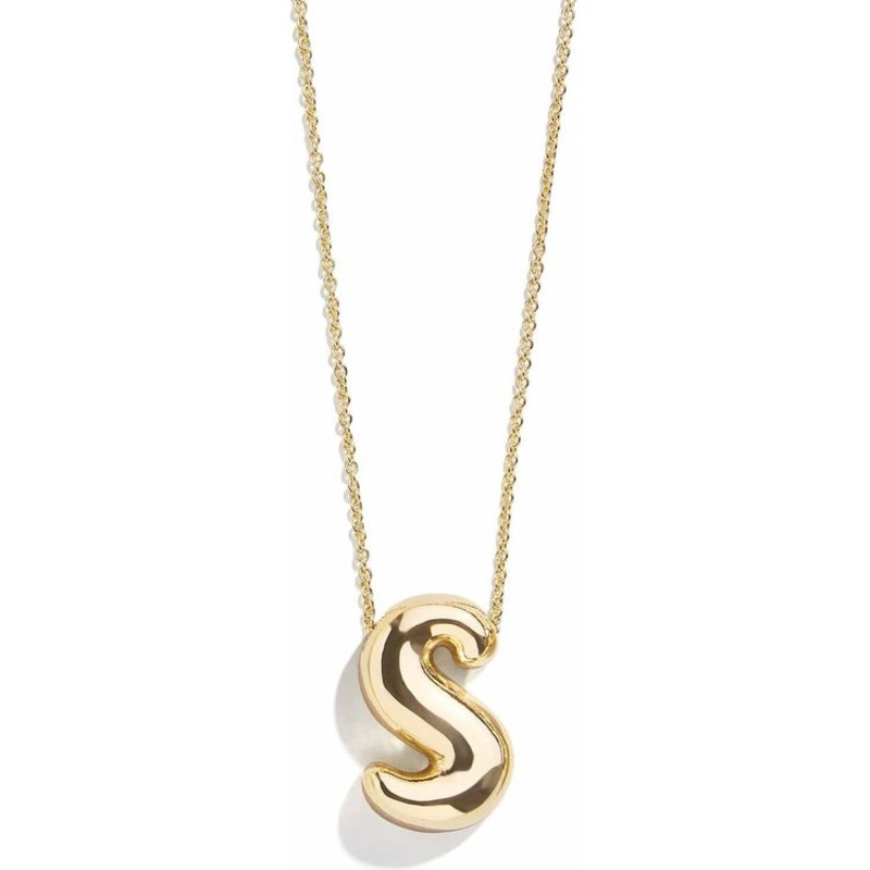 Gold Bubble Initial Necklace – S