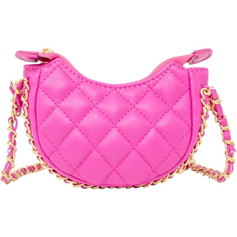 Tiny Quilted Chain Wrapped Hobo Bag – Hot Pink