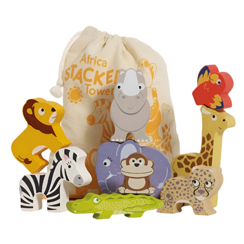 Africa Stacking Animals & Bag – 10 Piece