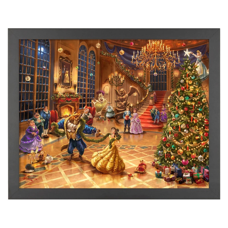 Disney Beauty and the Beast: Christmas Celebration Thomas Kinkade Framed Art Print (ONLINE ORDER ONLY)