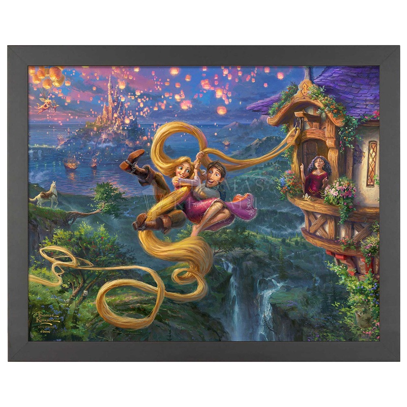 Disney: Rapunzel and Flynn Tangled Up in Love – Thomas Kinkade Framed Art Print (ONLINE ORDER ONLY)