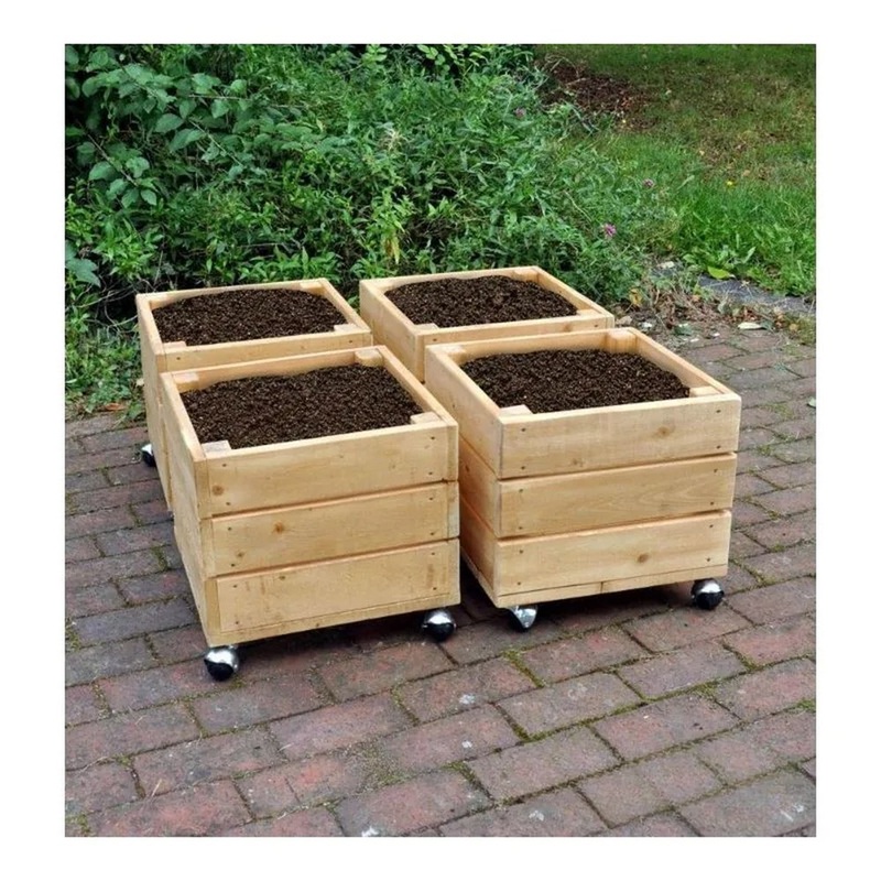 Mobile Square Planters  Set Of 4
