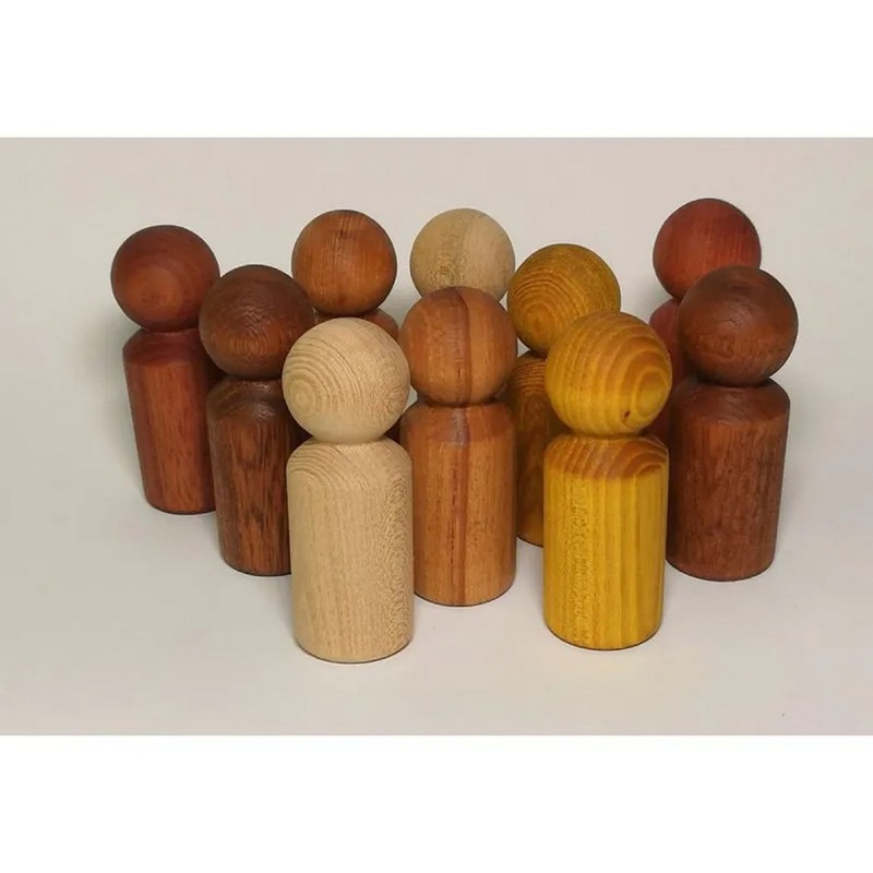 Multicultural Wooden Peg People  Pack of 10