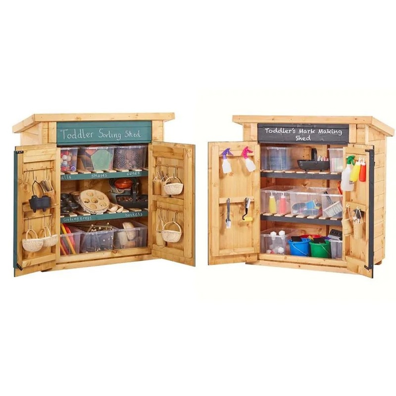 Curriculum Shed  Compact Maths and Mark Making Sheds  Set of 2