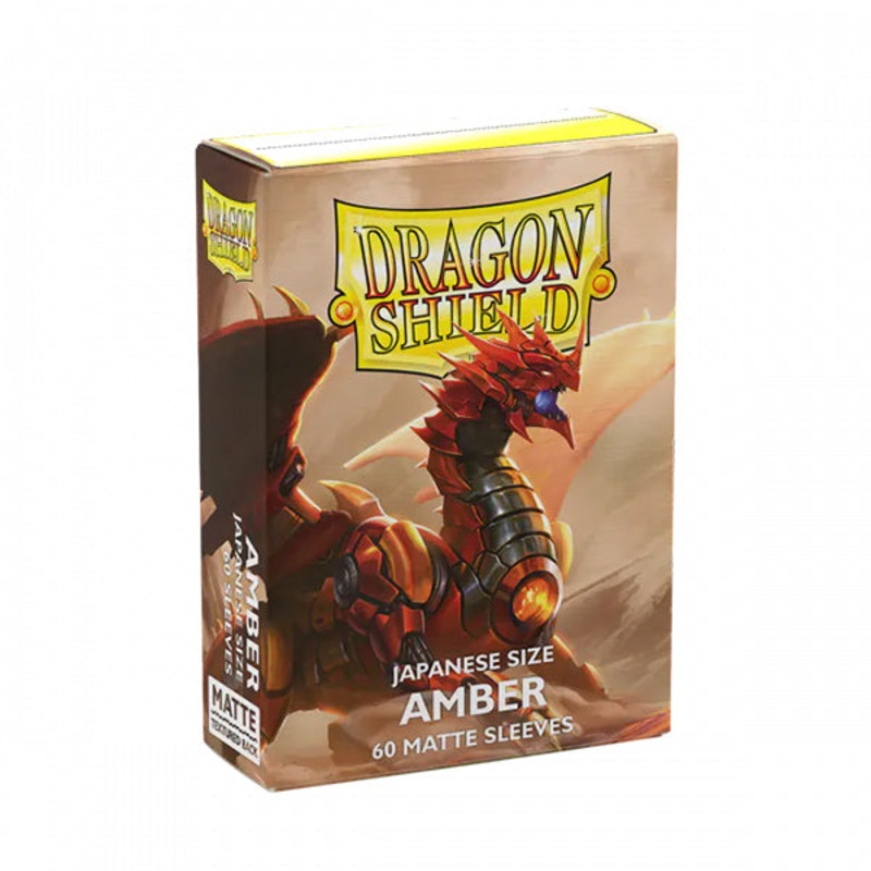 Dragon Shield: Japenese Size 60ct Sleeves – Amber (Matte) (ONLINE ORDER ONLY)