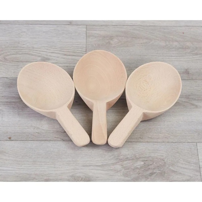 Short Handle Wooden Spoons  Pack of 3