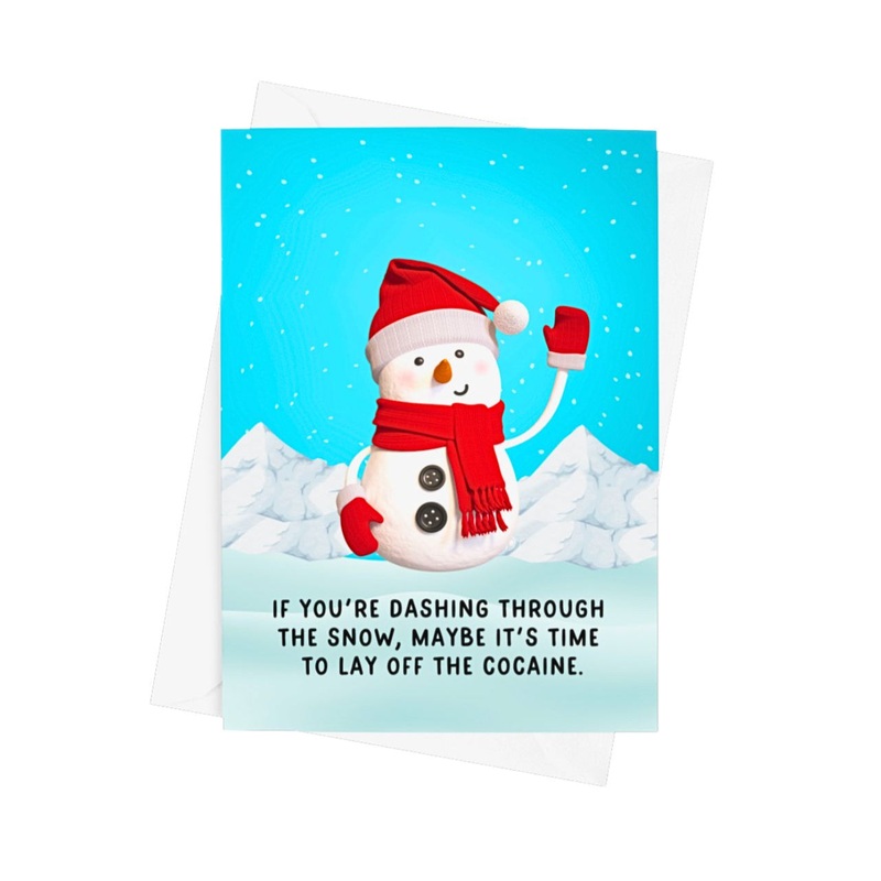 Dashing Through the Snow Card | Funny Christmas Snowman Holiday Card (ONLINE ORDER ONLY)