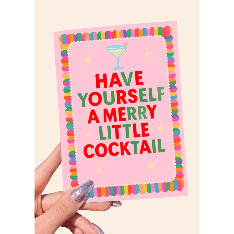 Have Yourself a Merry Little Cocktail Card  Funny Holiday Greeting Card (ONLINE ORDER ONLY)
