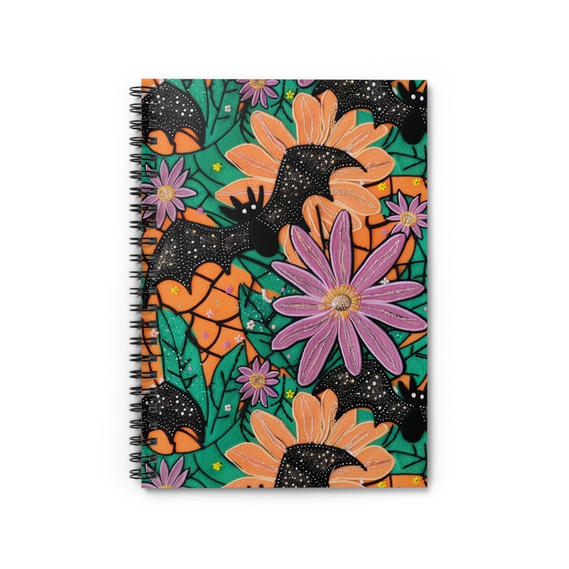 Blooms & Bats Spiral Notebook – Ruled Line (ONLINE ORDER ONLY)