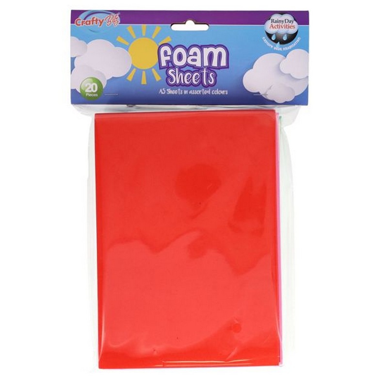 A5 Foam Sheets Primary Colours Pack of 20