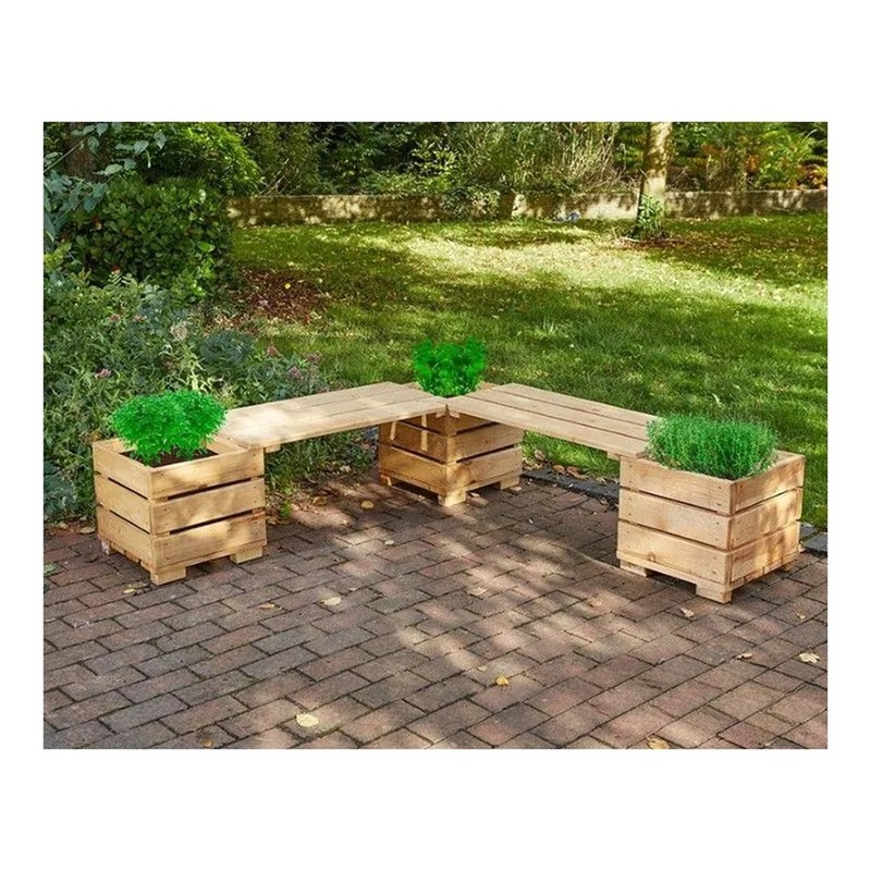 Corner Planter Bench Set  5 Piece Set
