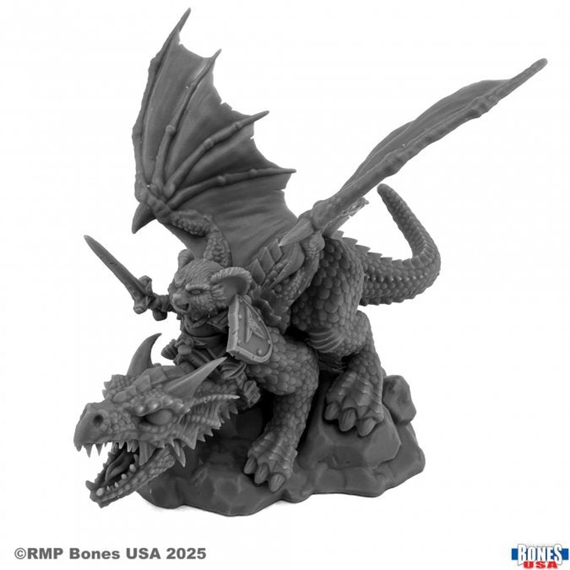 Reaper Legends: Mousling – Knight of the Flame Wyrm on Dragon (ONLINE ORDER ONLY)