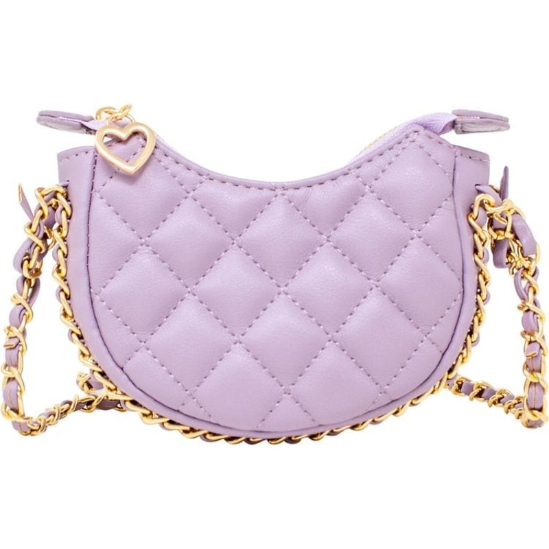 Tiny Quilted Chain Wrapped Hobo Bag – Purple