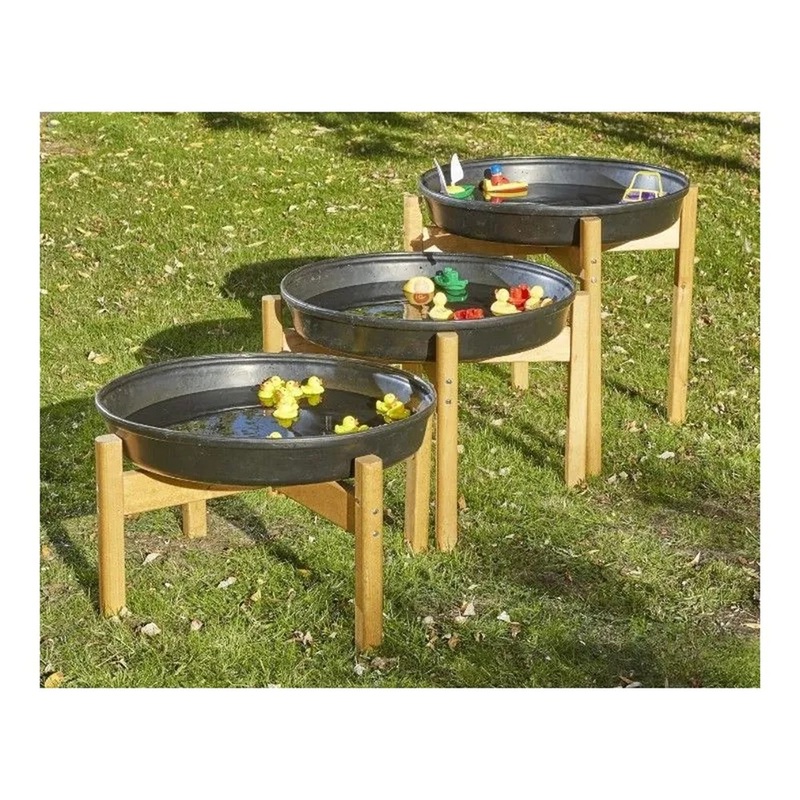 Trio of Cascading Deep Play Trays and Stands  Set of 3