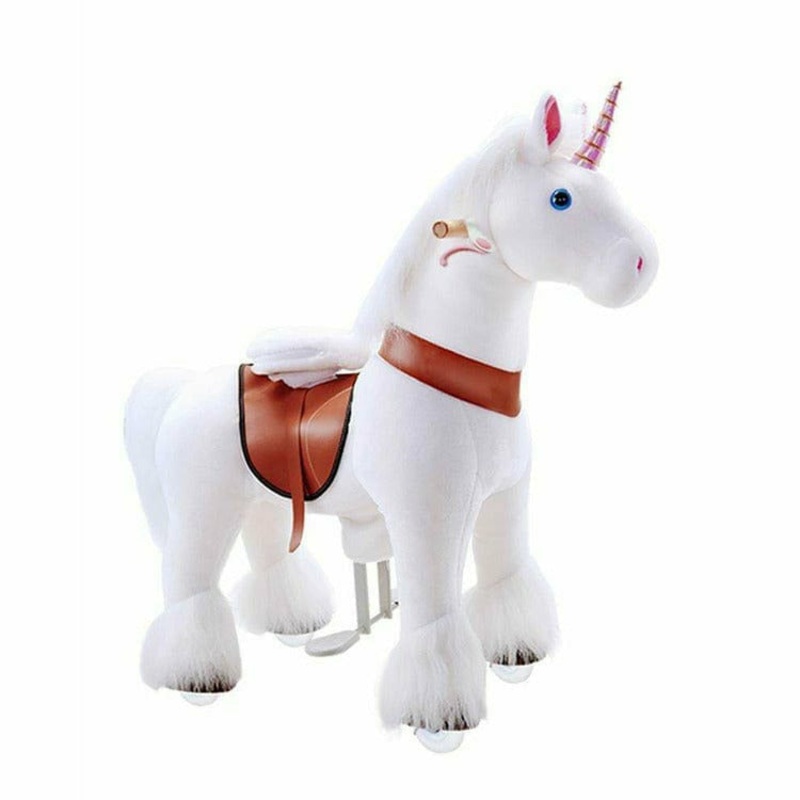White Model U Ride-On Unicorn – 4-7 Years