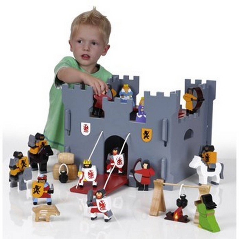 Wooden Medieval Castle and Figures