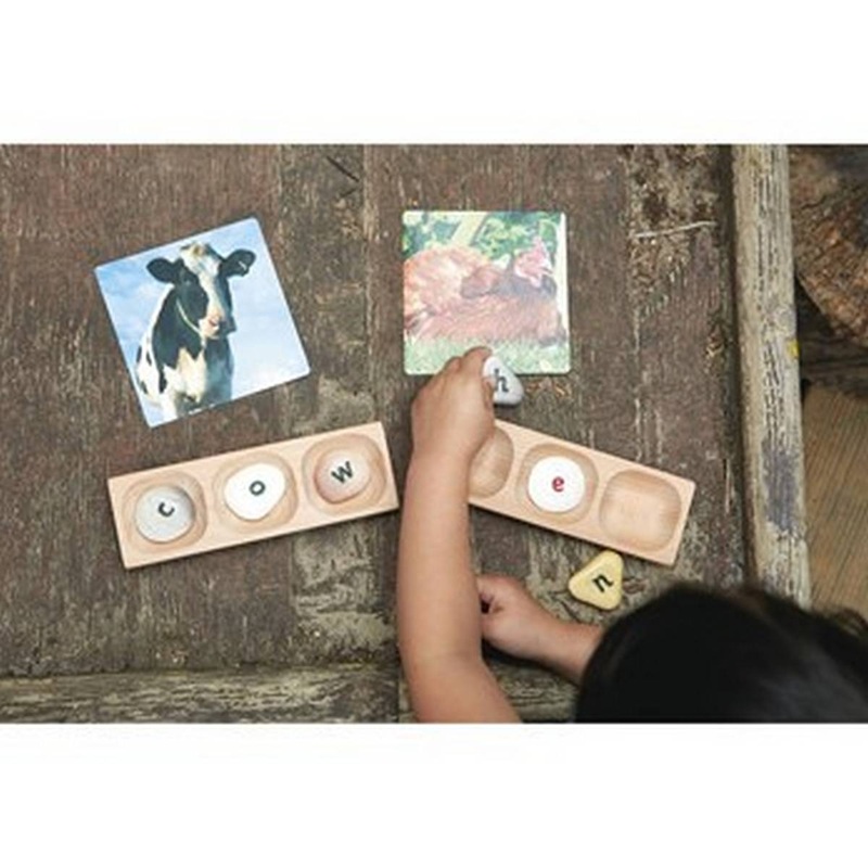 Wooden Word Building Trays 3 Section- Pack of 6