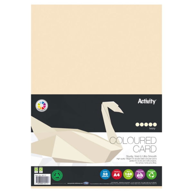 A4 Ivory Card 160gsm (Pack of 50 sheets)