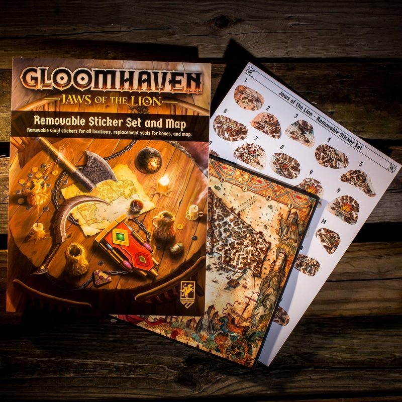 Gloomhaven: Jaws of the Lion – Removable Sticker Set & Map (ONLINE ORDER ONLY)