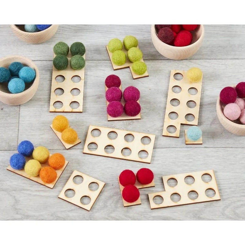Small Wooden Number Frames  11 Piece Set