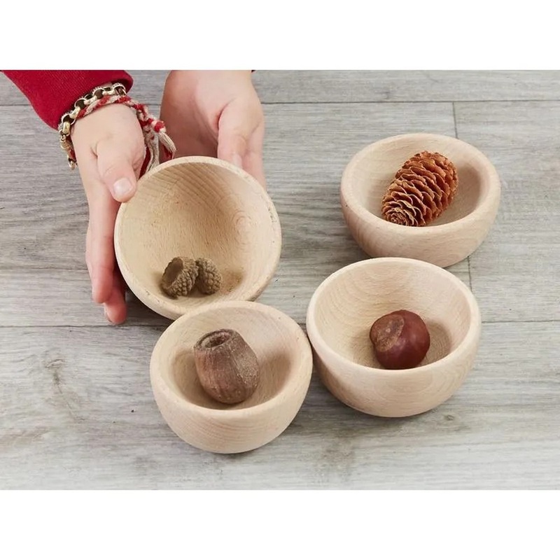 Tiny Wooden Bowls  Pack of 4