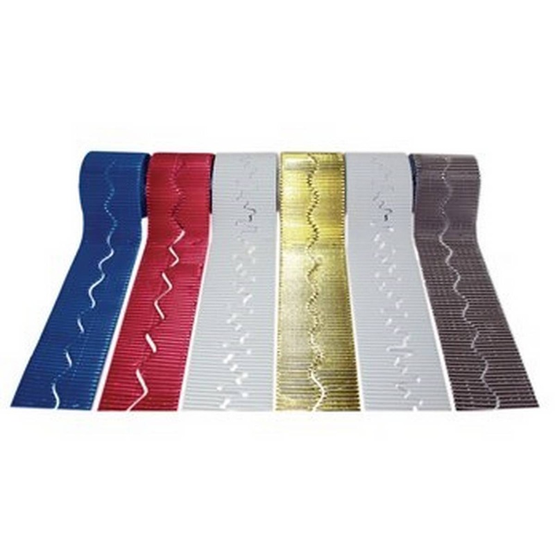 Bordette Winter Scalloped Corrugated Card Border Rolls  57mm x 7.5m  Pack of 6