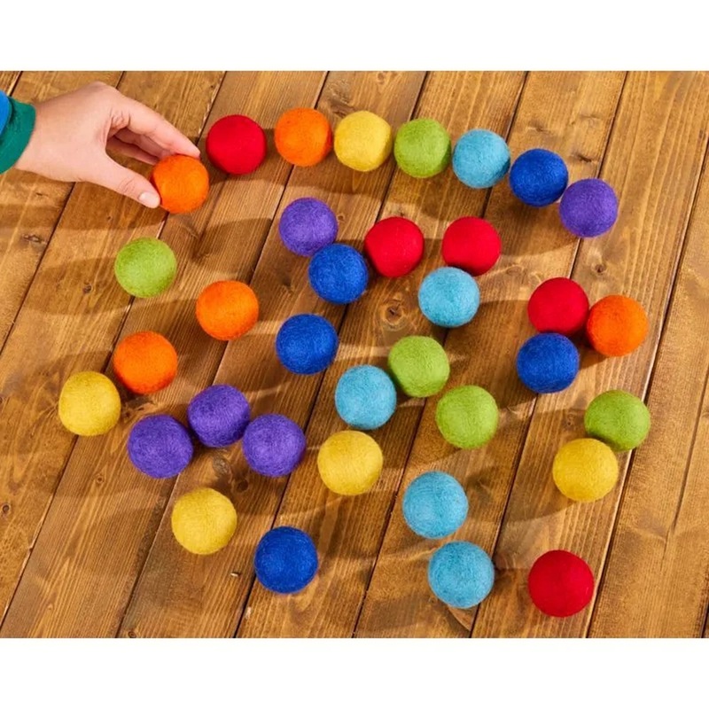 Large Pom Pom Rainbow Felt Balls