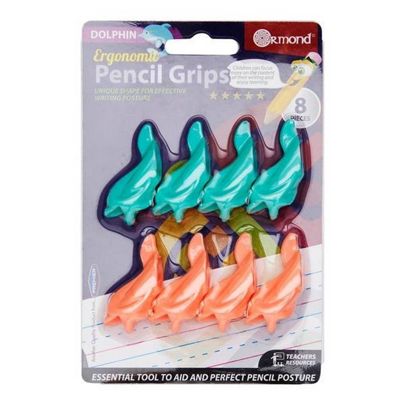 **Ergonomic Pencil Grips  Dolphin Set of 8
