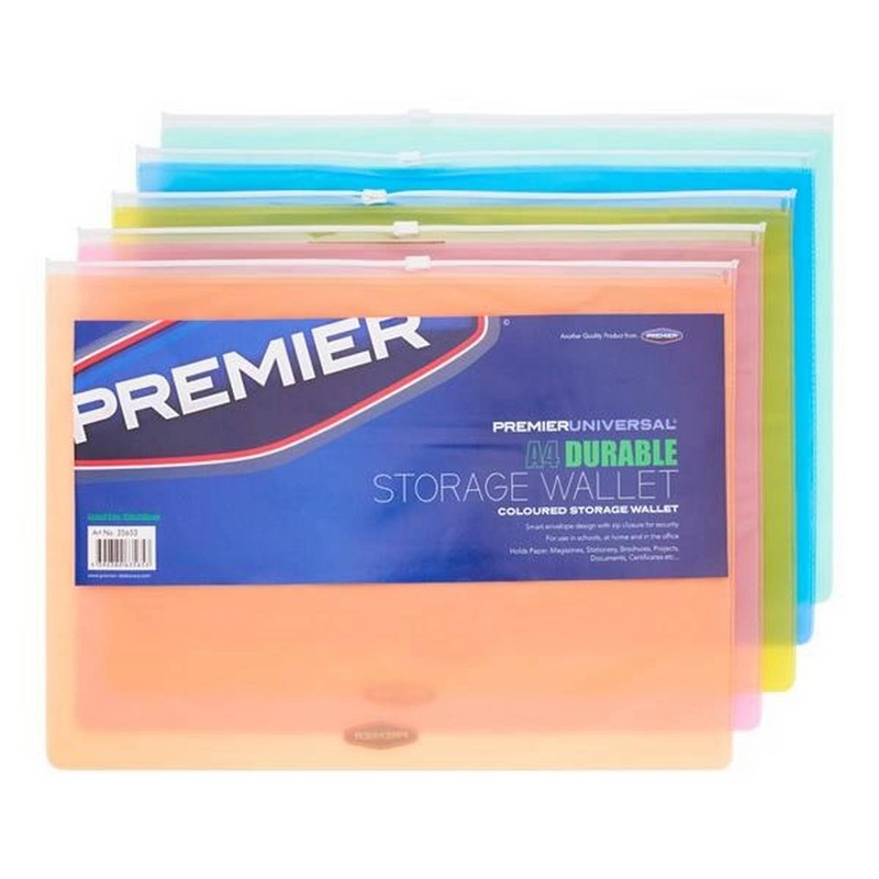 **Premier Universal A4 Durable Coloured Storage Wallet
