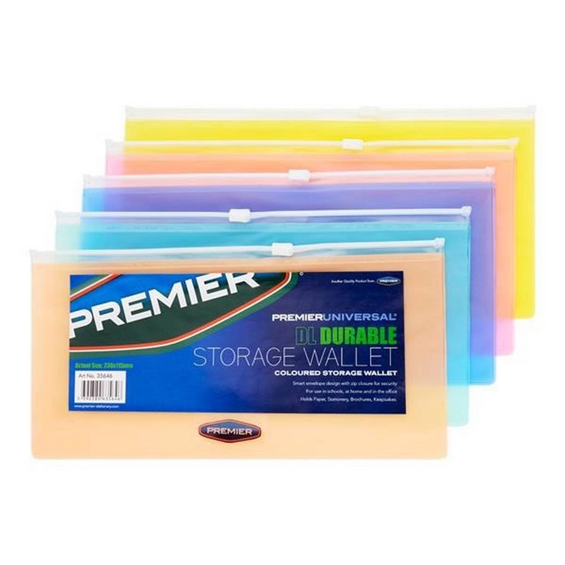 Premier Universal DL Durable Coloured Storage Wallet