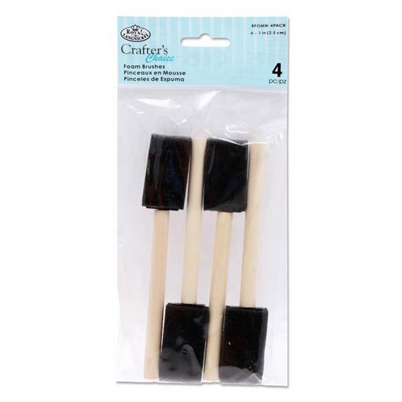 **Wooden Handle Foam Brush Set of 4