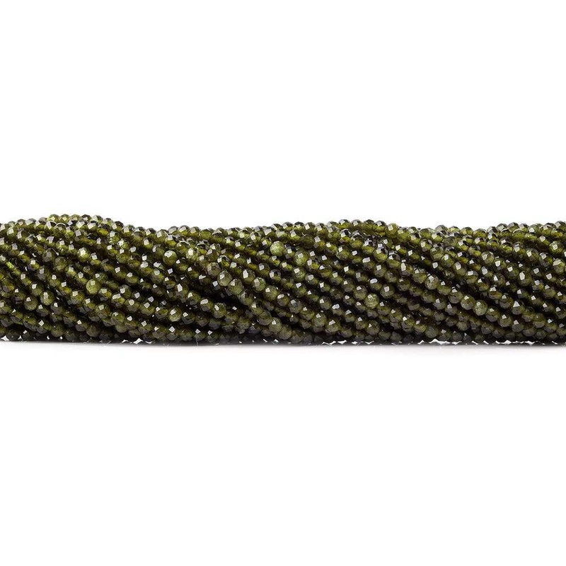 2mm Cat’s Eye Green Quartz microfaceted round beads 13 inch 175 pieces A (ONLINE ORDER ONLY)