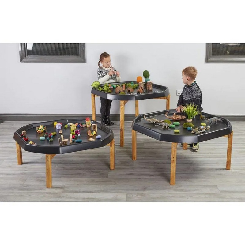 Indoor Wooden Tuff Play Tray Stands  Set of 3