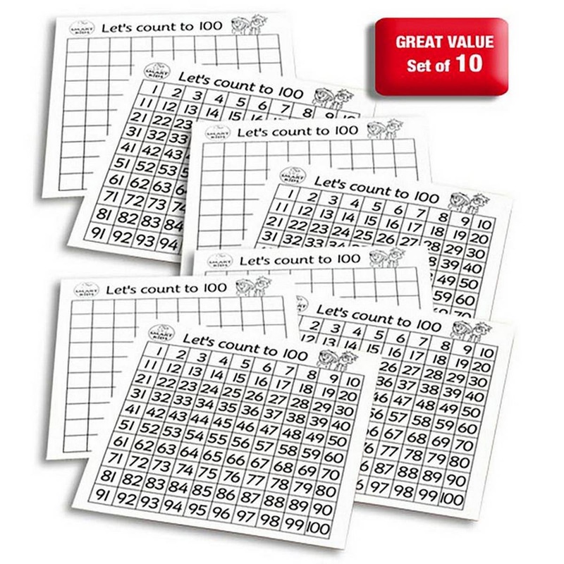 Laminated Hundreds Board Smart Buy (10 Pack)