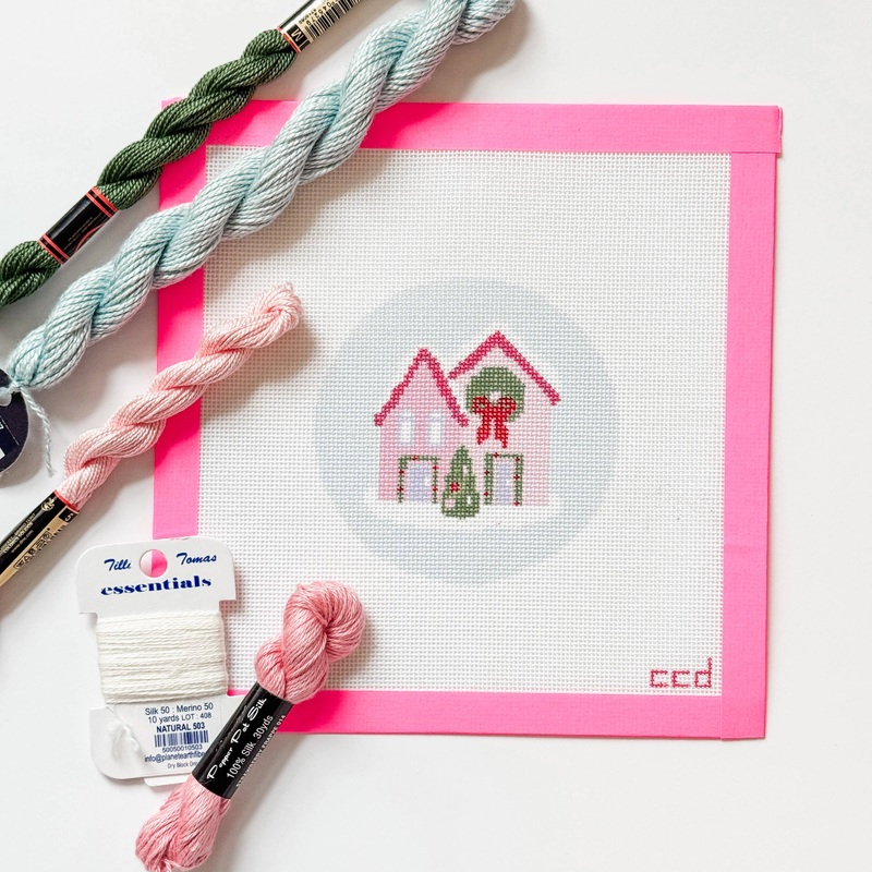 Cotswold Co Designs – Christmas Houses Ornament Needlepoint Canvas 18 Mesh 4 (ONLINE ORDER ONLY)