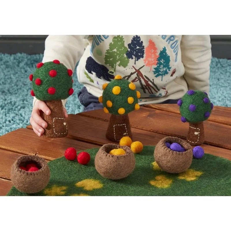 Felt Fruit Trees With Fruit  36 Piece Set