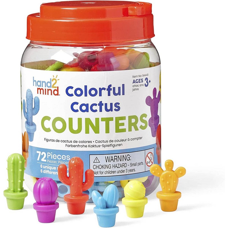 **Colourful Cactus Counters Tub of 72