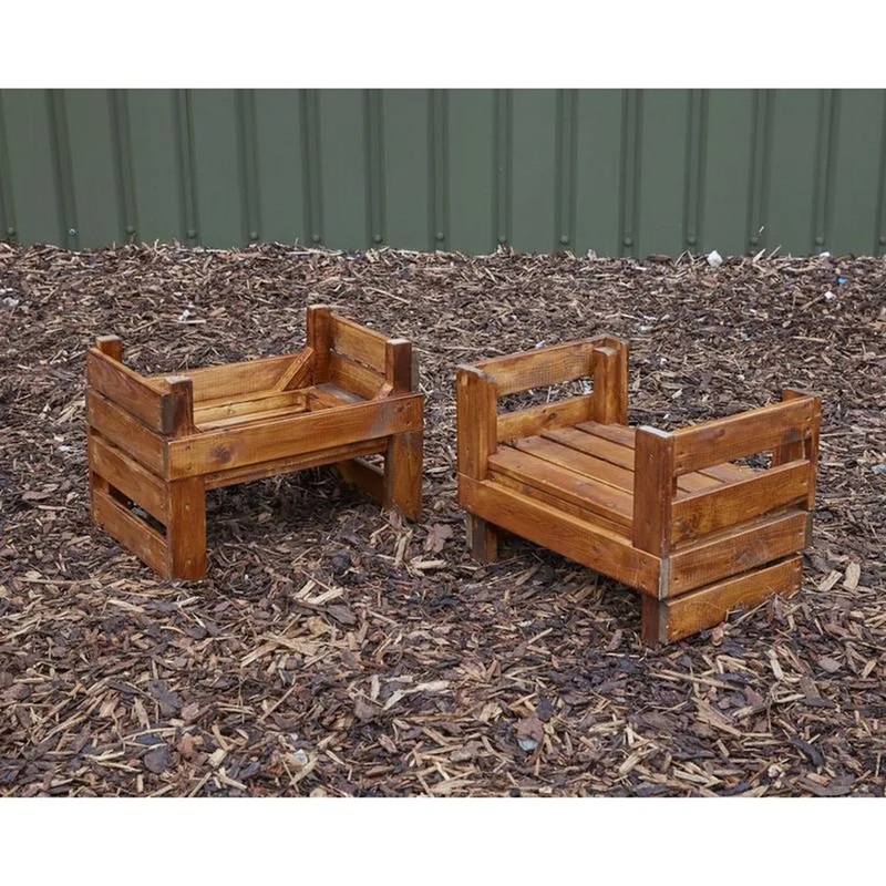 Wooden H Crates  Set of 4