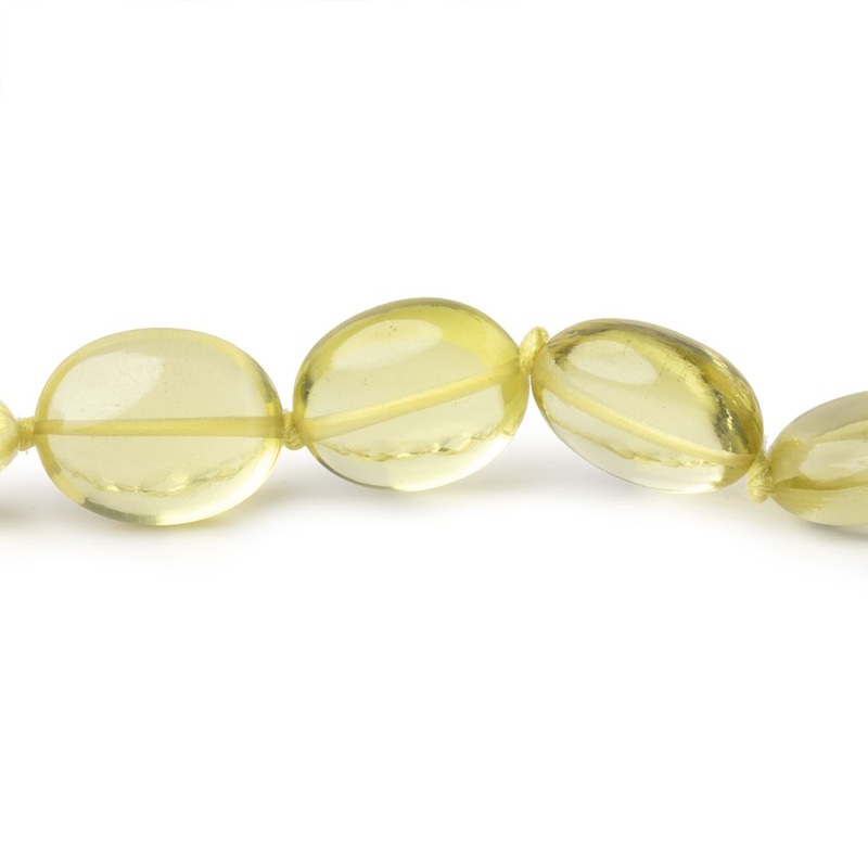 10.5-12.5mm Lemon Quartz Plain Oval Beads 161 inch 35 pieces AA (ONLINE ORDER ONLY)